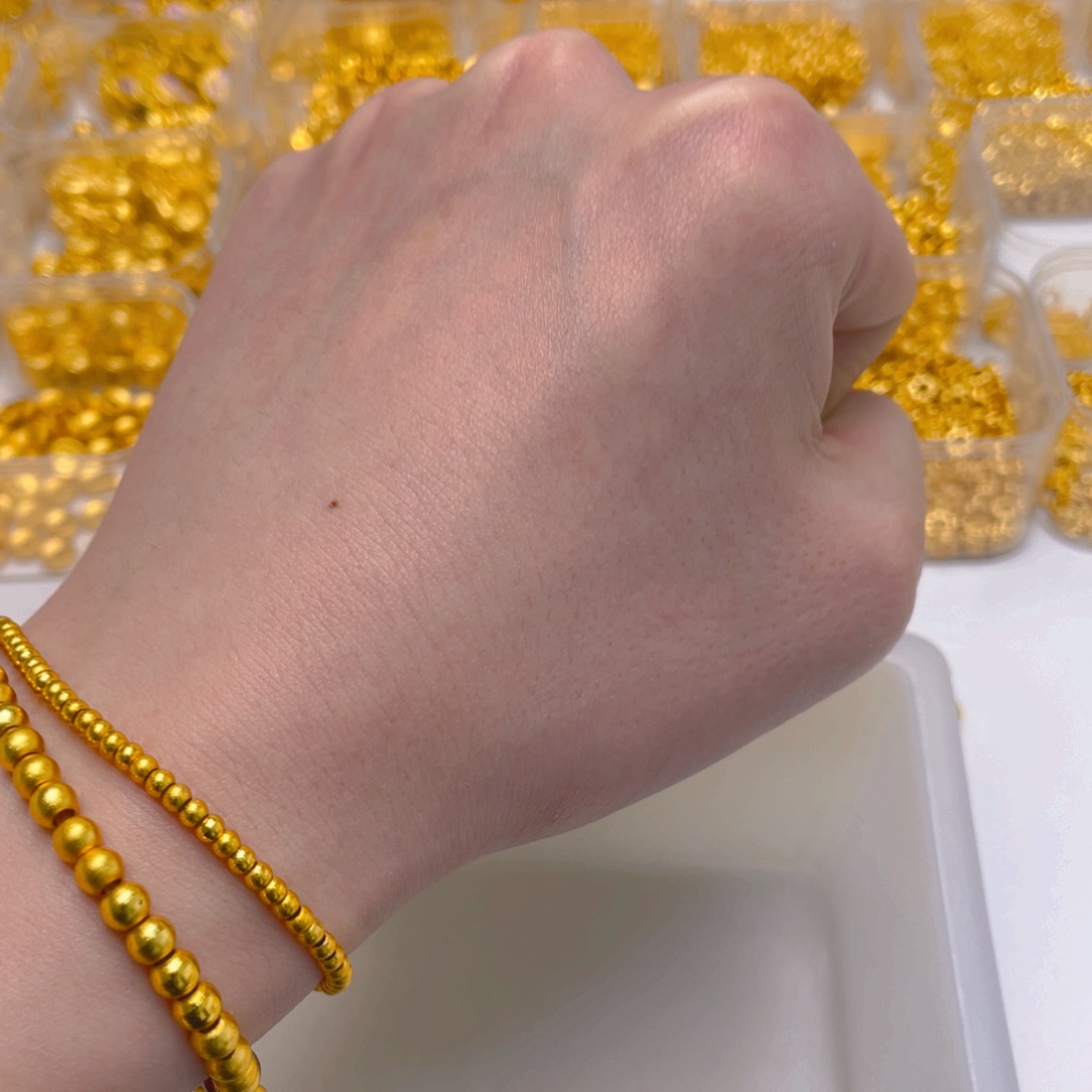 锆石铜合金黄财神扣头3颗