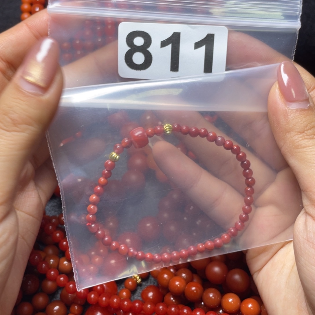 南红玛瑙手链未镶嵌璐***^