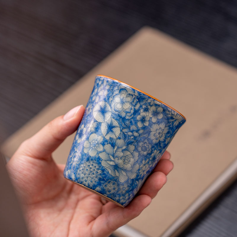 E056-汝窑万花可乐杯（矮款）HSF2