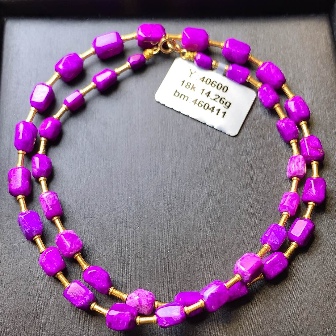 18K金镶嵌苏纪石（舒俱来）项链