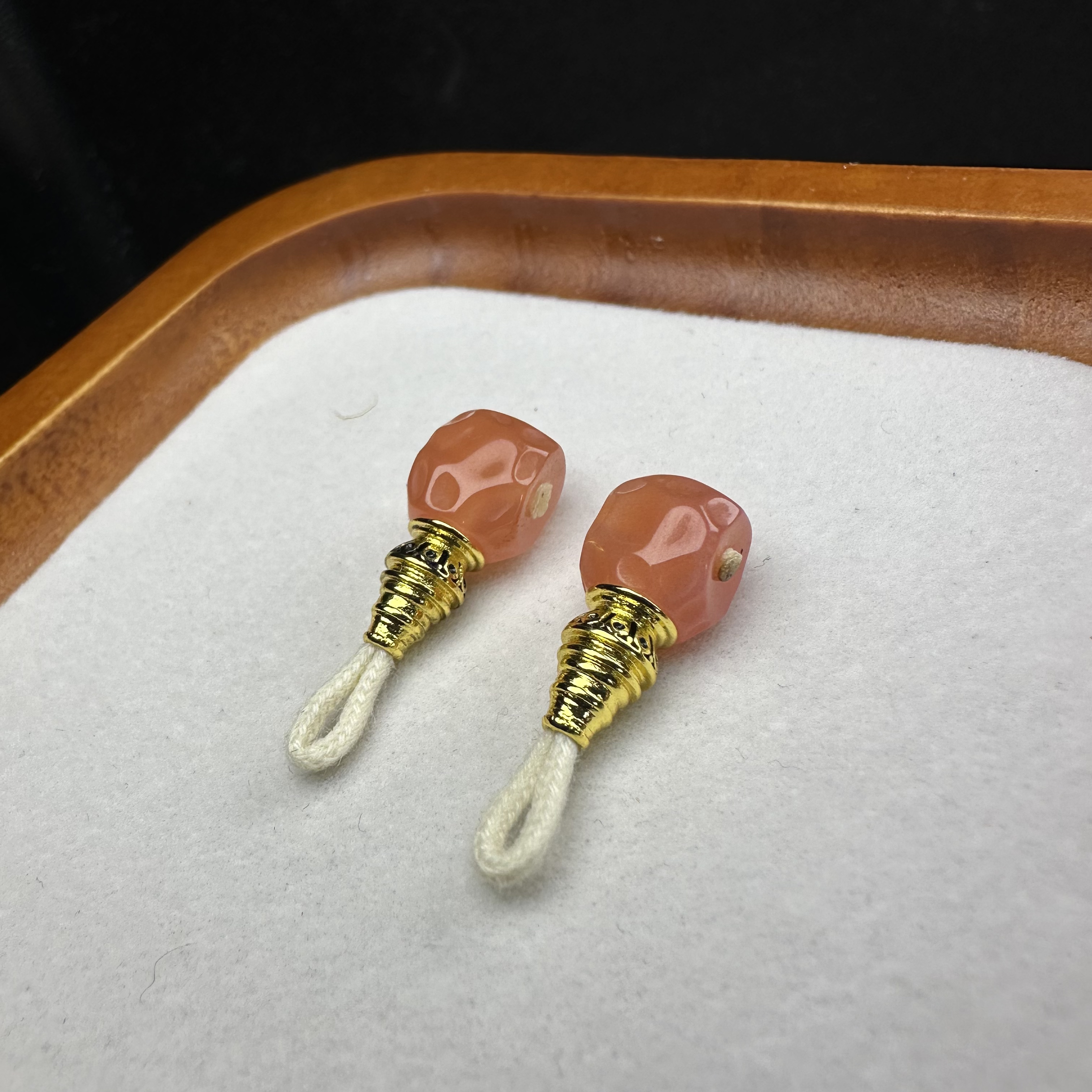 小串专用精品粉糯玛瑙三通货头对孔8mm高保色孔道双1.2