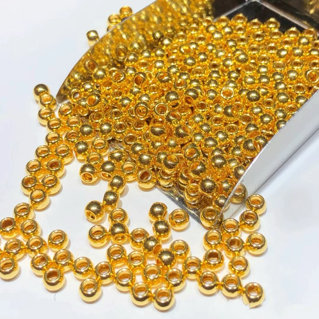 黄金真金18k金 3mm 5d金单颗珠
