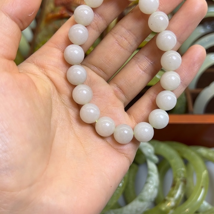 中***女蛇纹石玉合金手链