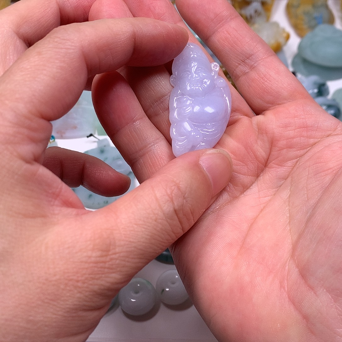 翡翠未镶嵌颈饰翡翠小财神吊坠