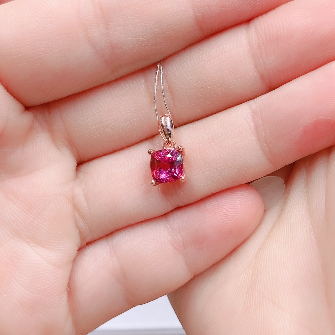 石榴石吊坠(不含链)银S925镶嵌