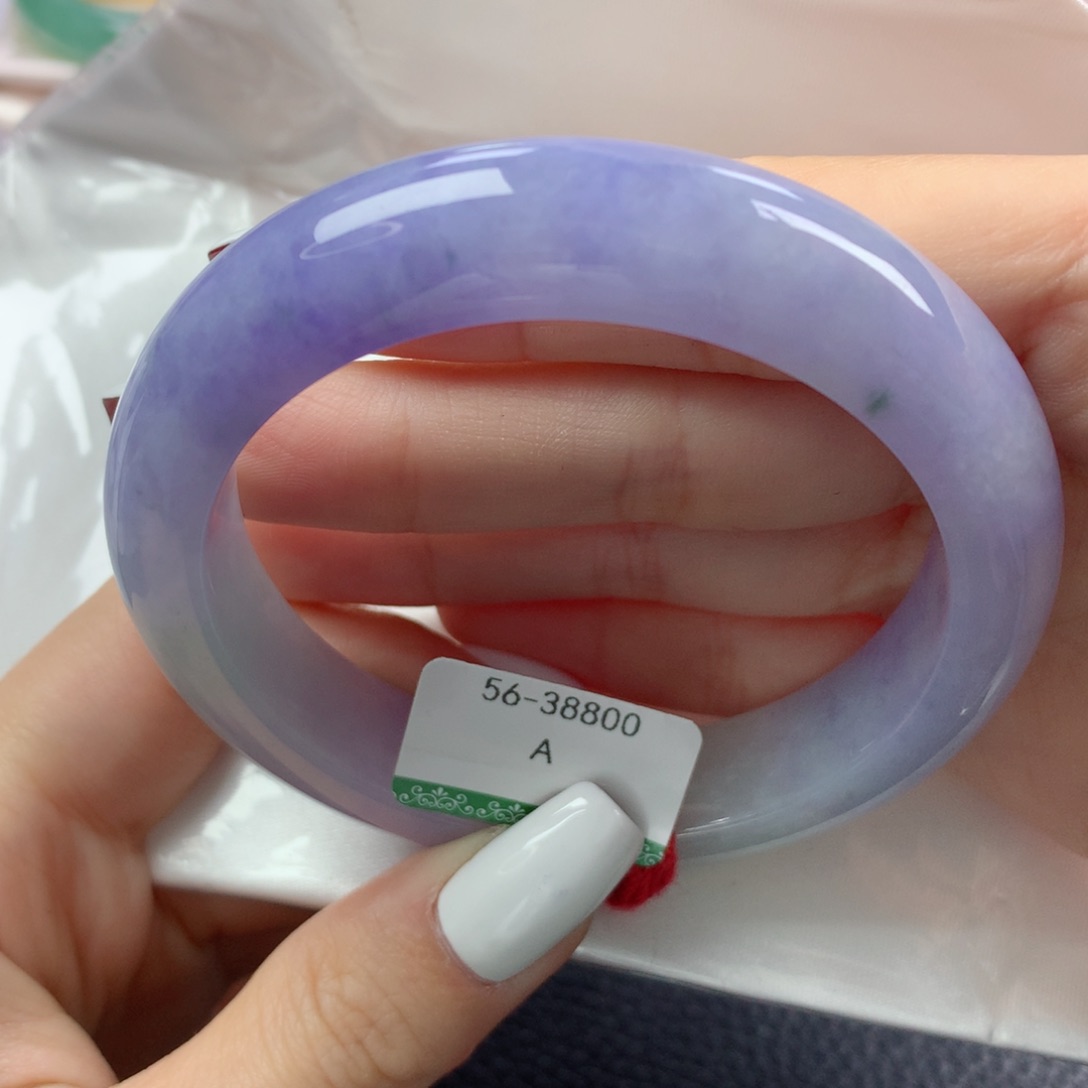 未镶嵌手镯翡翠高级浓颜莫奈花园毕业款正圈56