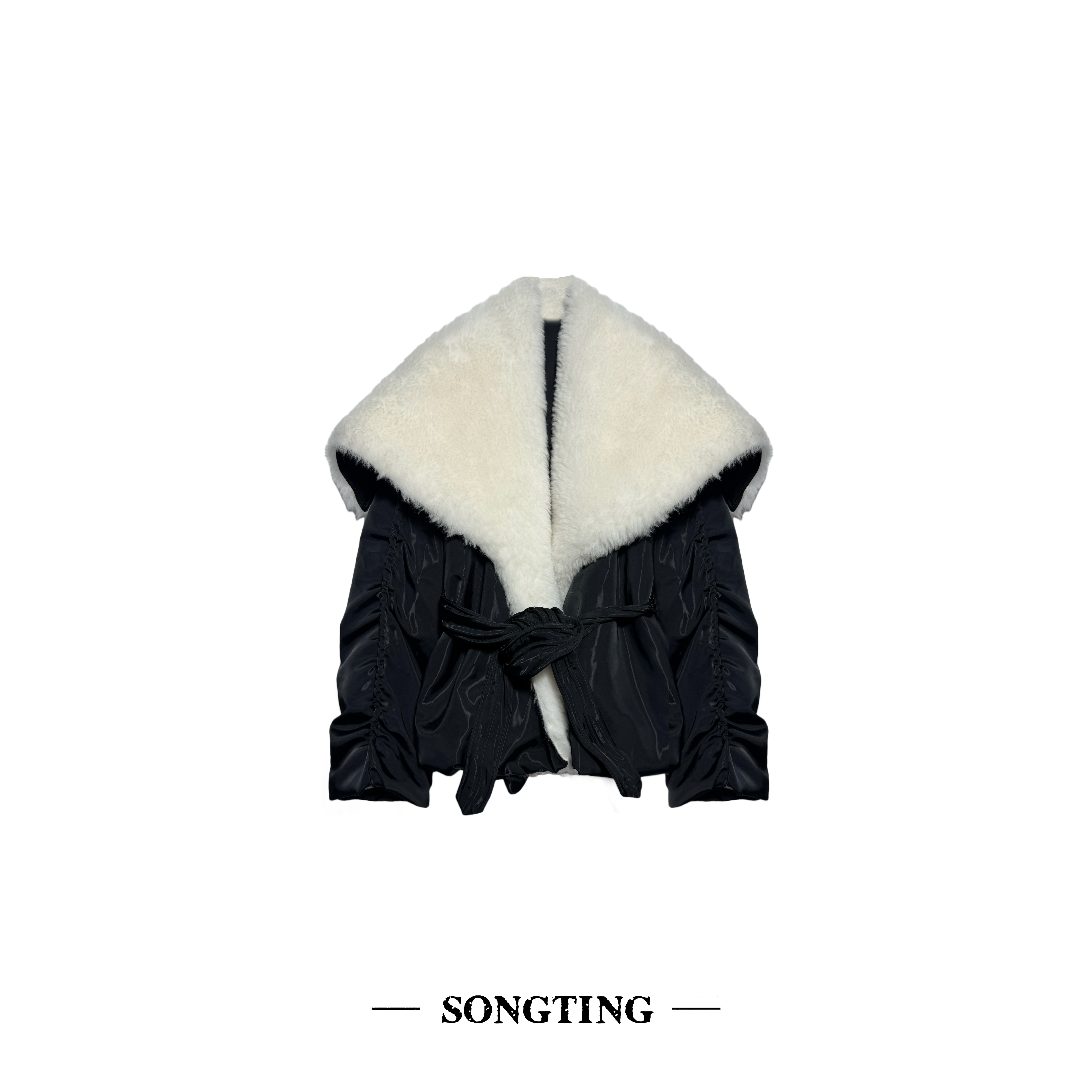SONG TING｜高级定制系列绵羊毛短款收腰鹅绒服皮草羽绒外套
