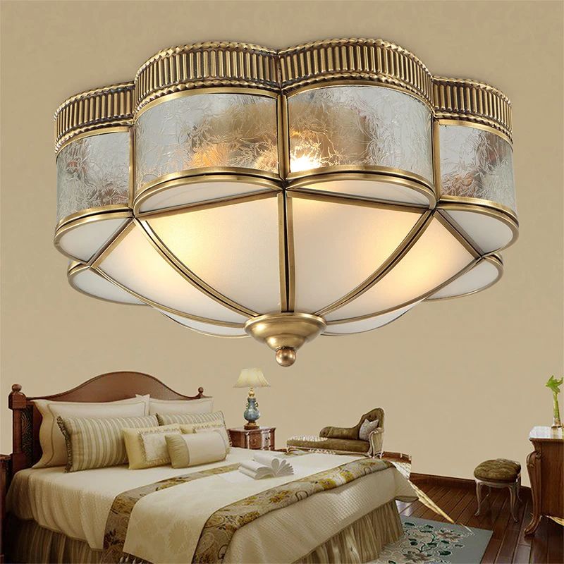 法式简约全铜吸顶灯家用书房灯美式卧室灯焊锡灯过道玄关阳台灯具