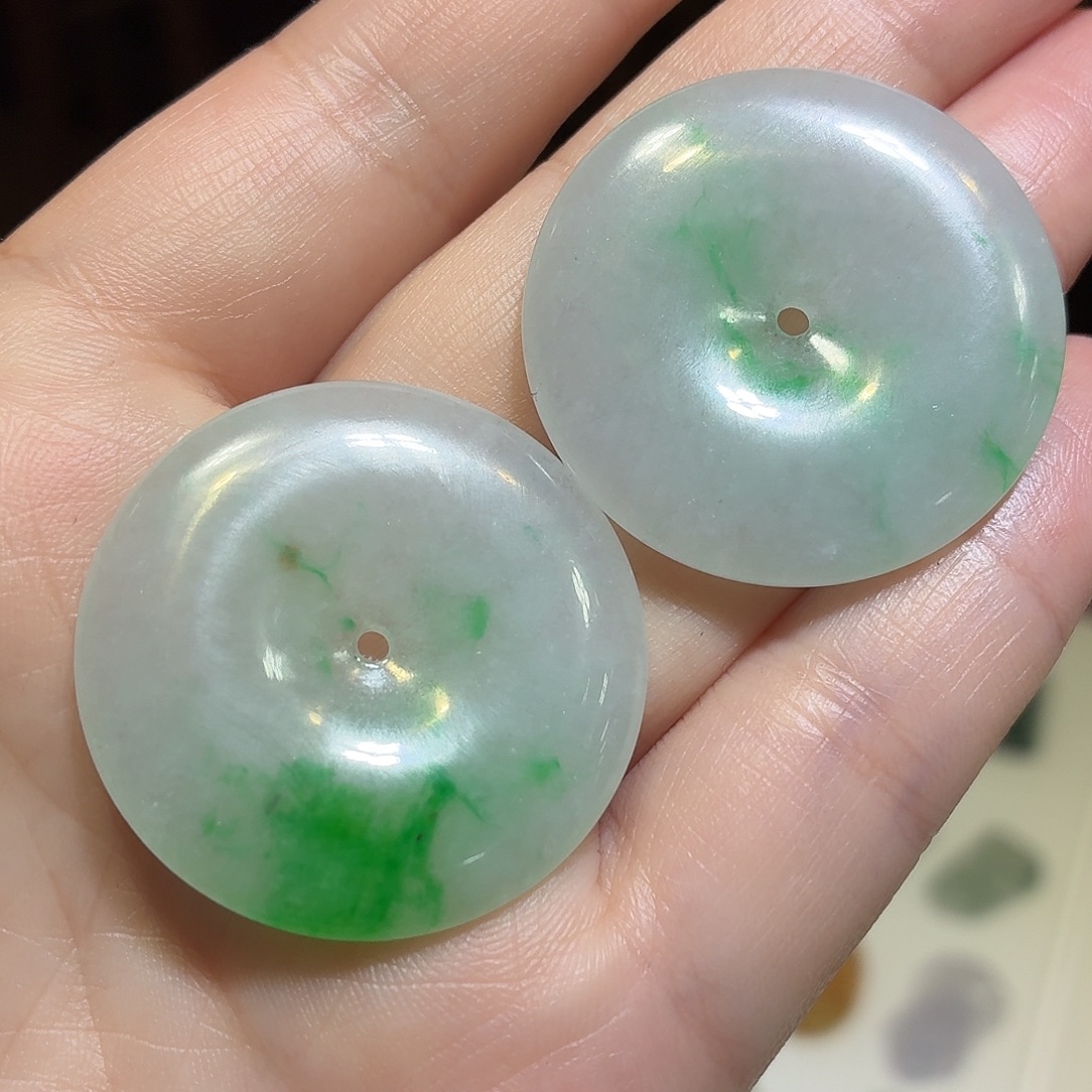 翡翠未镶嵌挂件平安扣