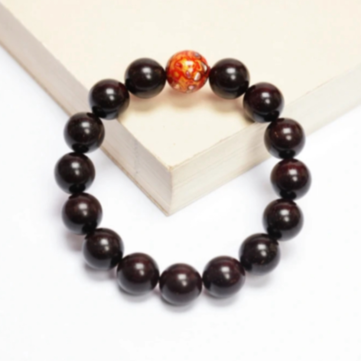 小叶紫檀金星大漆单圈手串-鸿运当头-2 （无礼盒）