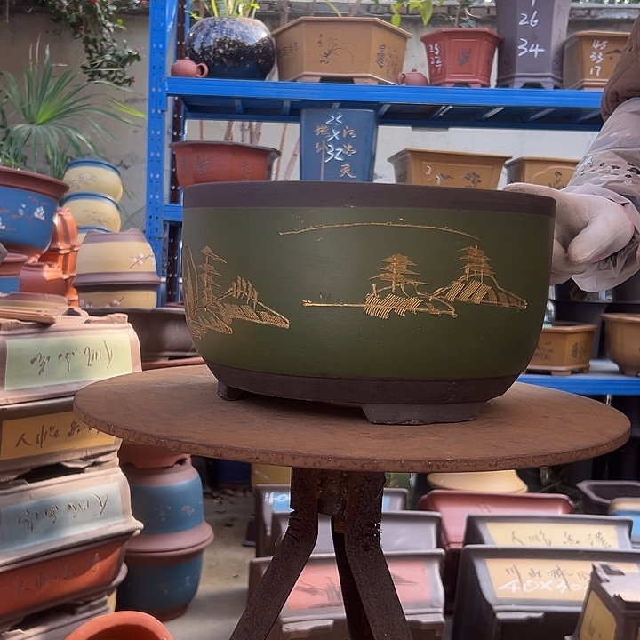 2个30绿描金球盆花盆花盆花盆花盆