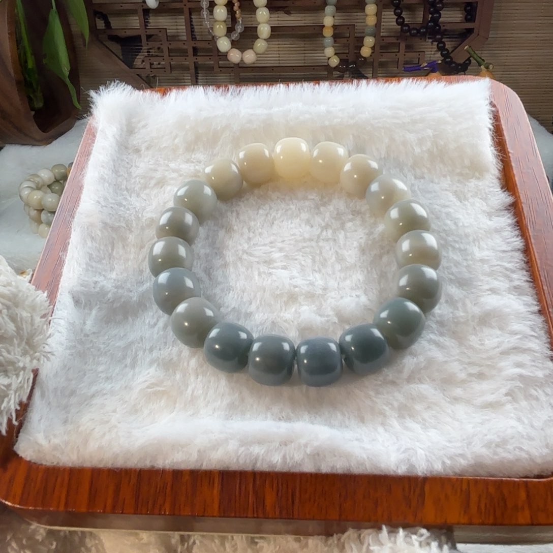 菩提根/象牙果手串海盐蓝渐变