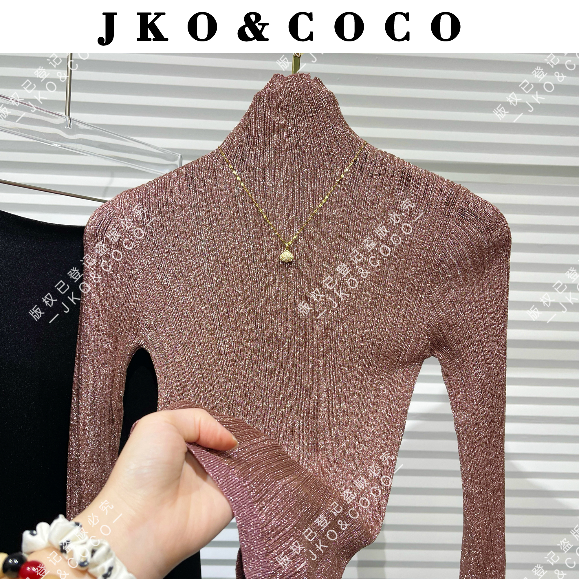 JKO&COCO【铃木】意大利进口水晶纱时尚百搭 针织衫 上衣