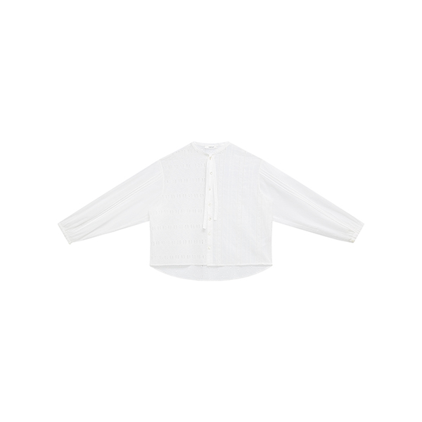 IVYERICA轻量纯棉基础款行精致多样镂空刺绣白衬衫