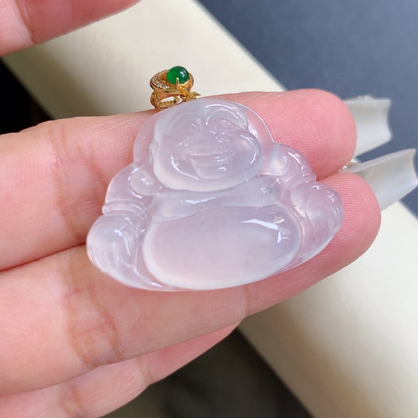 【闪购商品】翡翠颈饰18K金镶嵌佛公
