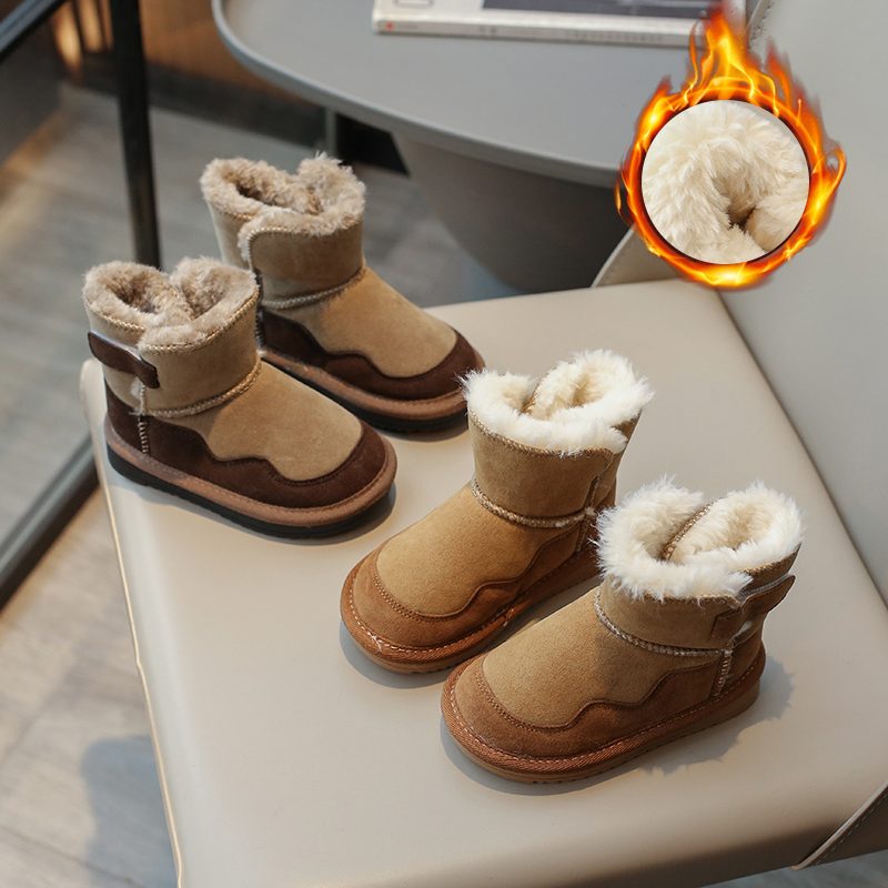 大棉雪地靴冬季保暖加绒加厚儿童休闲时尚韩版ins风爆款雪地靴