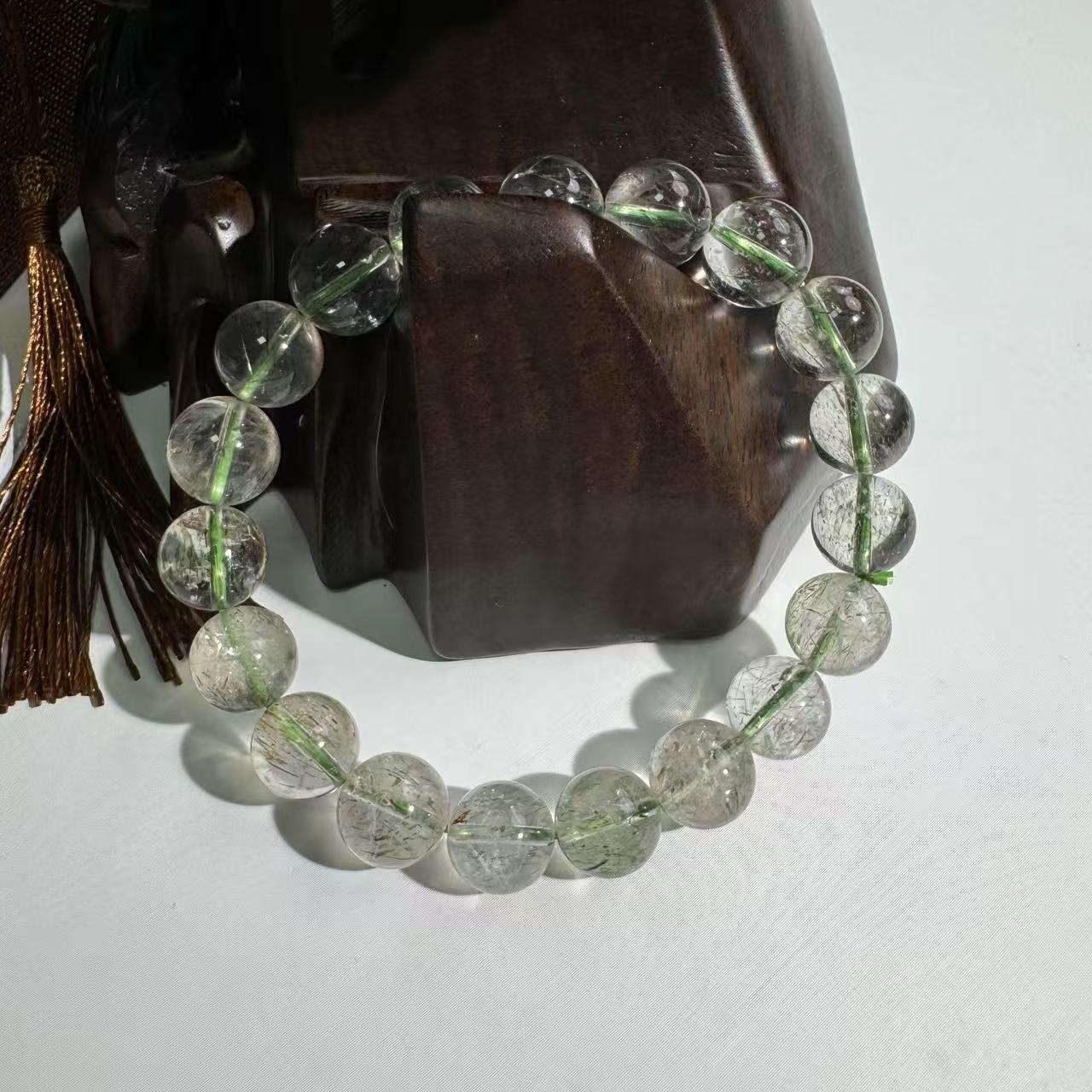 [水晶研究员]  天然碧玺发晶单圈手串 Z70多样性发其一