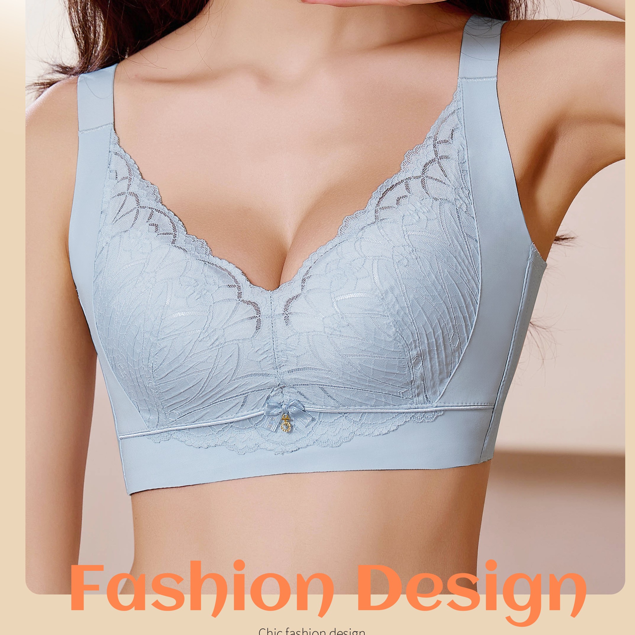 【木棉花】轻奢蕾丝云感透气温变养护无磁无钢圈女士内衣 6023