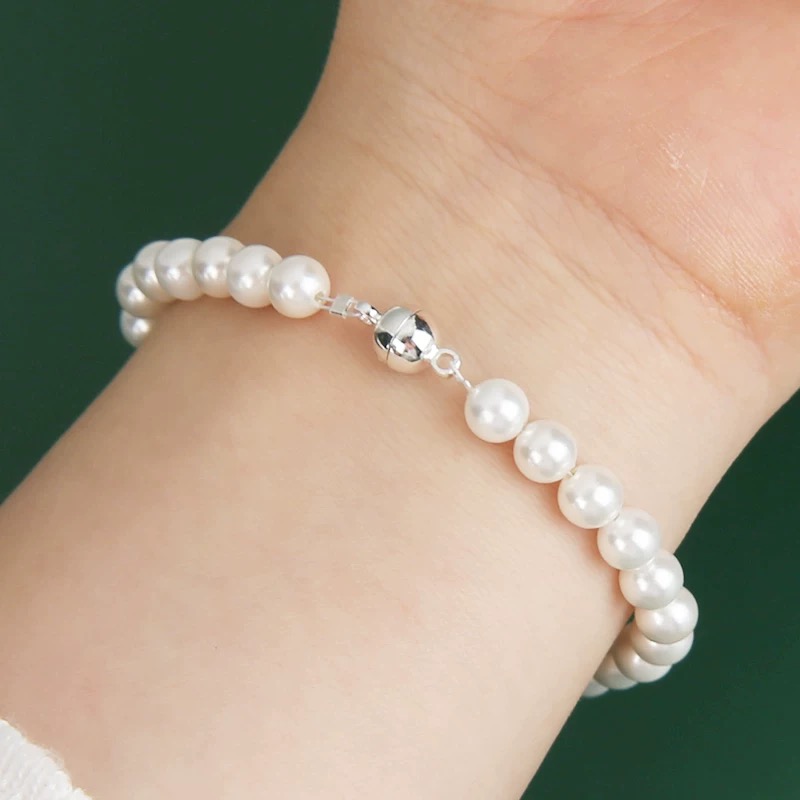 【婉婉】天然淡水无核珍珠简约百搭手链6-7mm