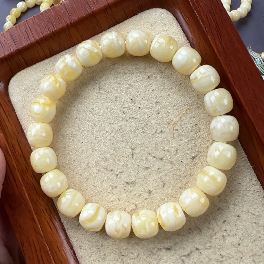 琥珀手链未镶嵌11.6 白花