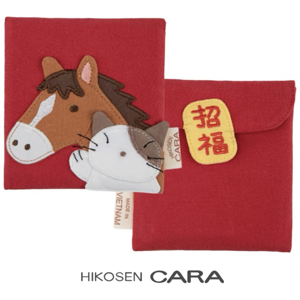 猫咪与小马新年红包卡拉猫棉质利是封日系手拿零钱包卡包