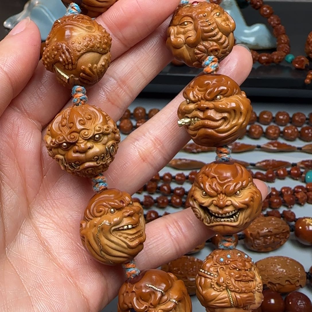 橄榄核手串/手链2.4尺寸镶嵌恶僧手串