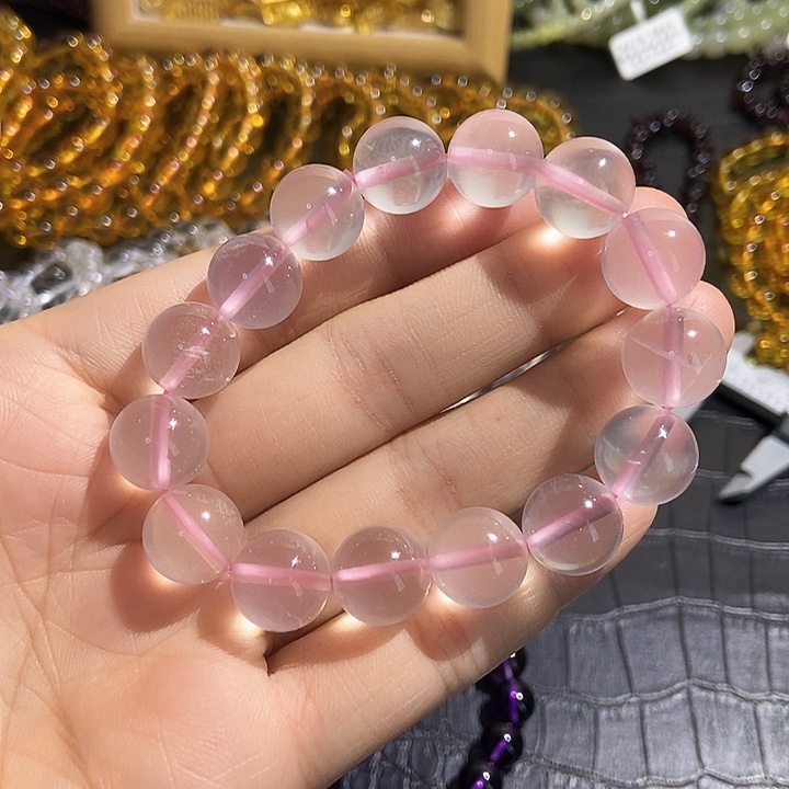 水晶手链未镶嵌粉晶12