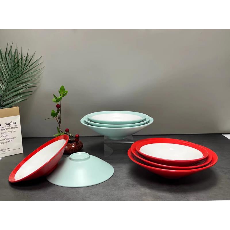 斗笠碗盘子密胺商用仿瓷拌面大号汤碗炒面碗大碗餐具耐摔耐用批发