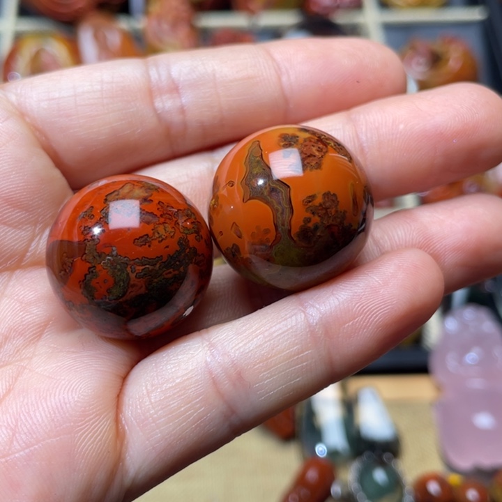 玛瑙/玉髓战国红圆珠未镶嵌美**光