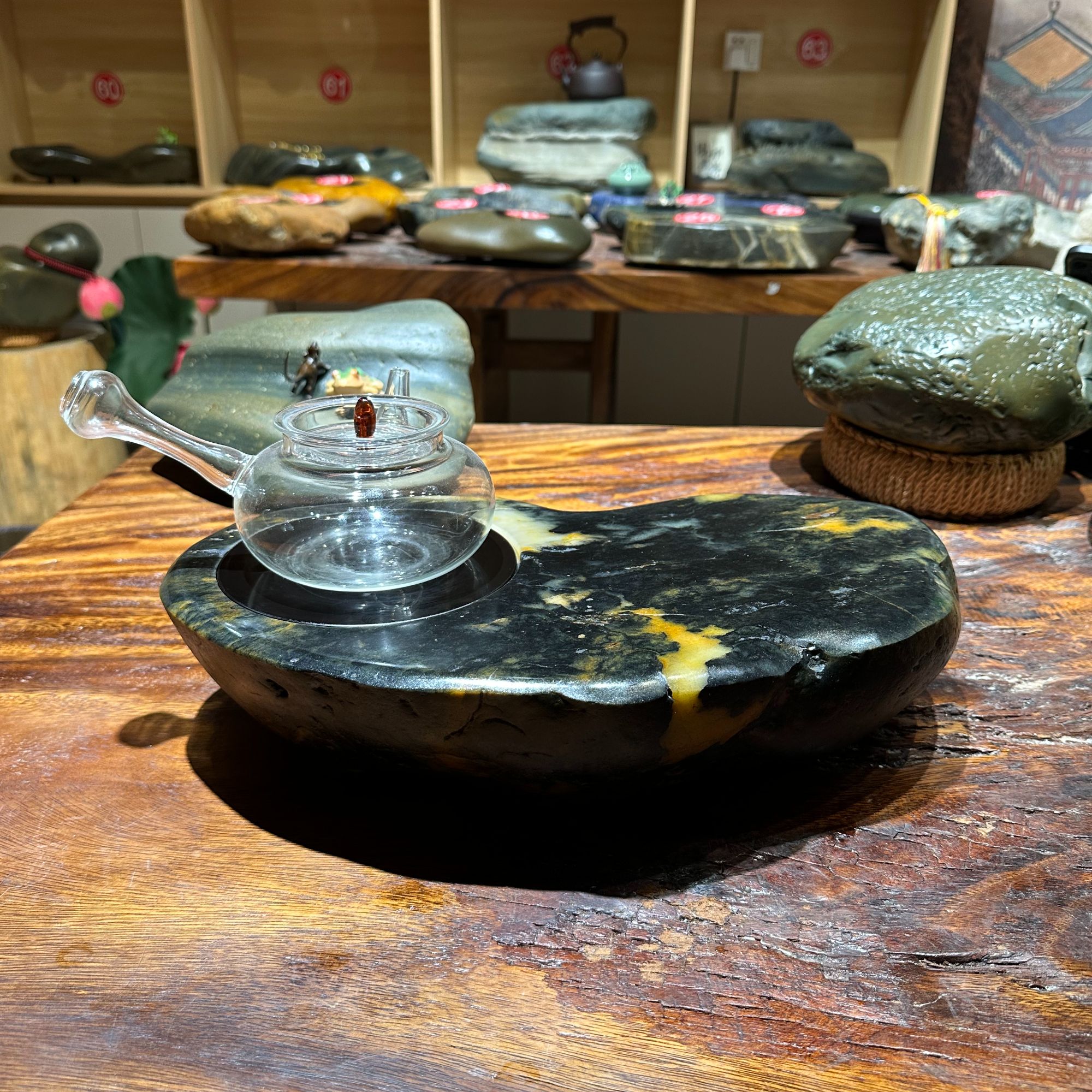 手工茶炉石头茶炉煮茶器电陶炉煮茶器家用茶道烧水创意耐热透明