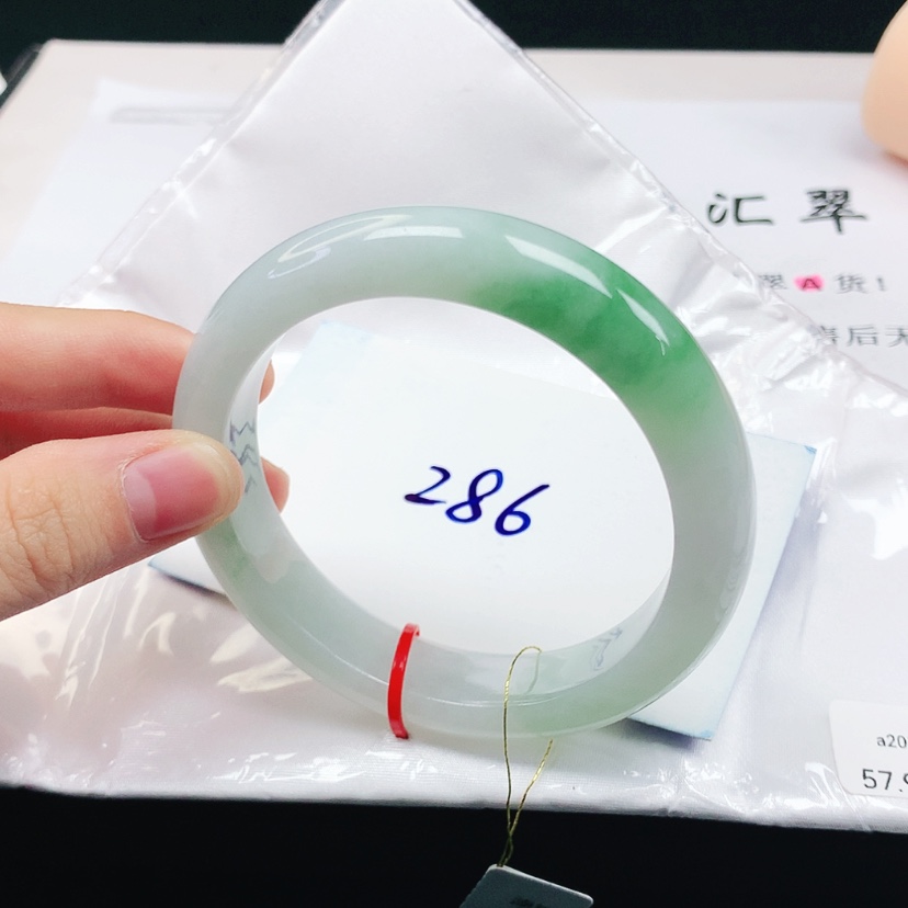 【闪购商品】翡翠手镯未镶嵌缅甸天然a货手镯57+