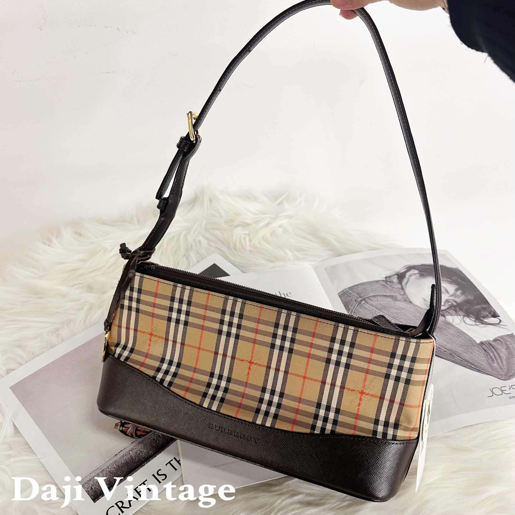 95新 BURBERRY/博柏利 大吉中古3/Burberry金币格纹单肩包