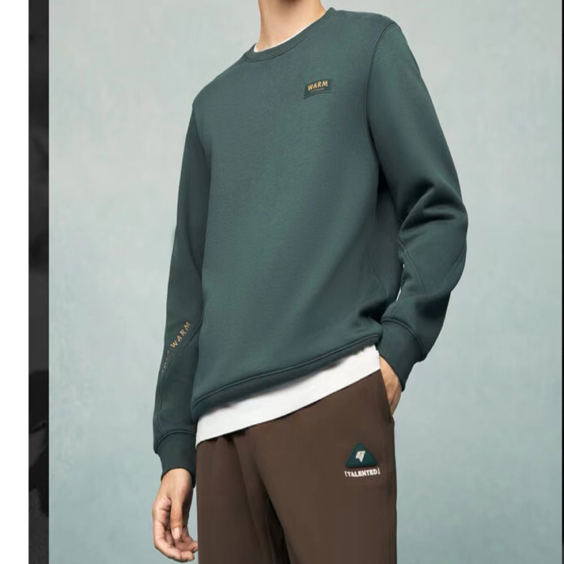 200a剪标加绒加厚保暖圆领长袖男士秋冬舒适柔软亲肤休闲卫衣