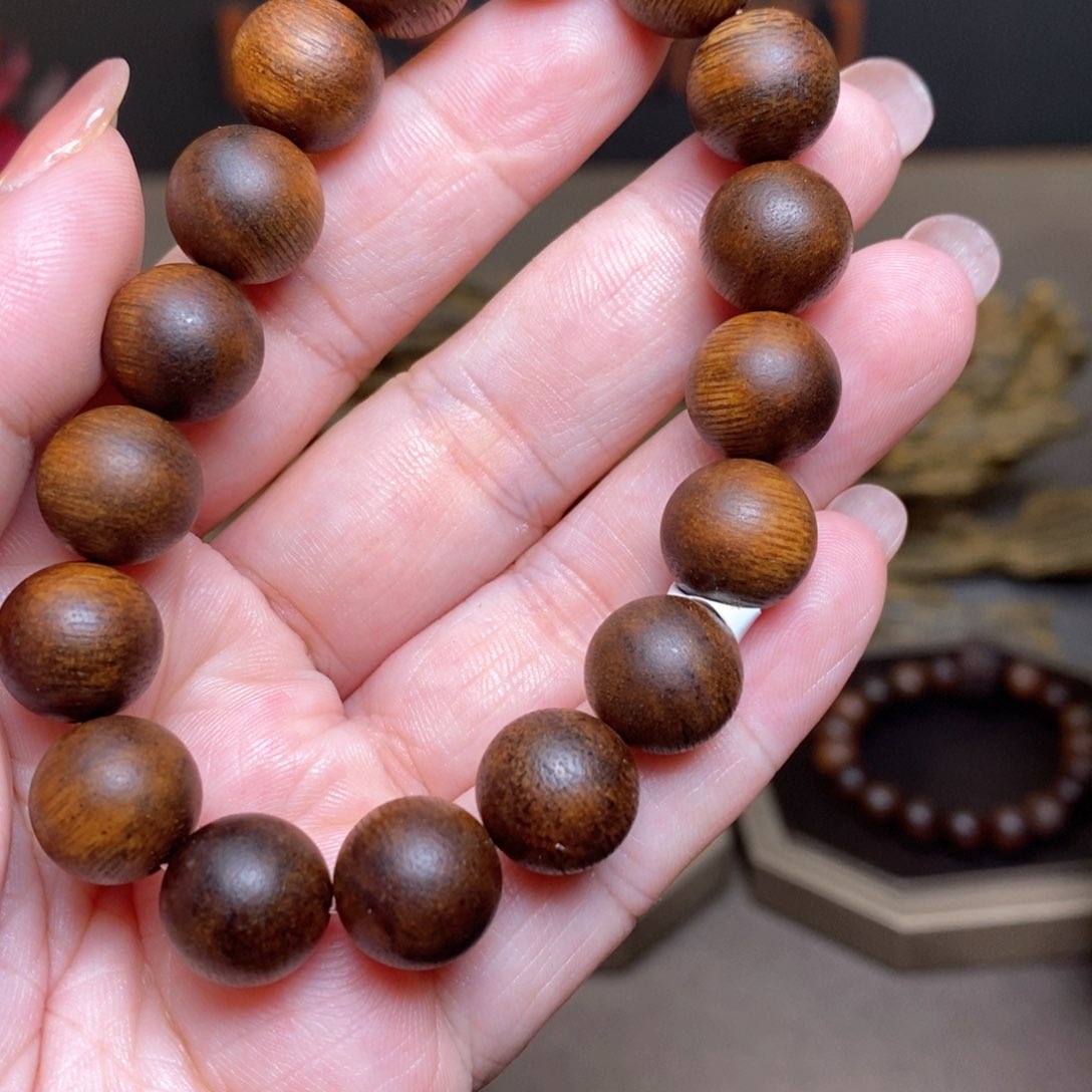 沉香手串越南芽庄黄棋楠玉化1.0