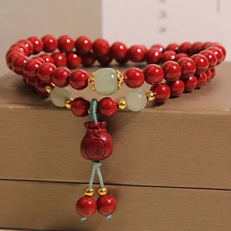 合金树脂手链 红色气质手链