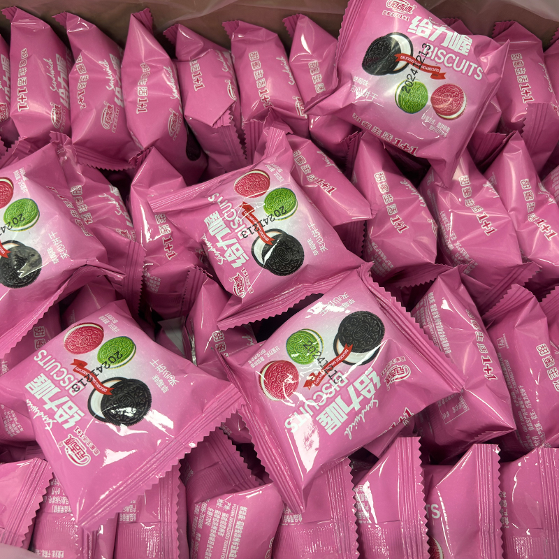 1000g 冠吉源给力喔夹心(草莓）散称*1kg