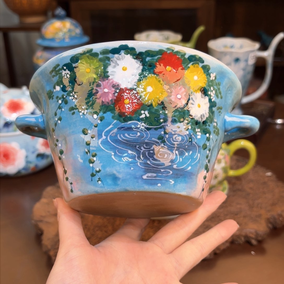 景德镇手绘高温釉下彩陶瓷茶具