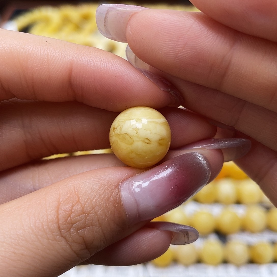 蜜蜡裸石未镶嵌圆珠13.9mm福利（瑕）