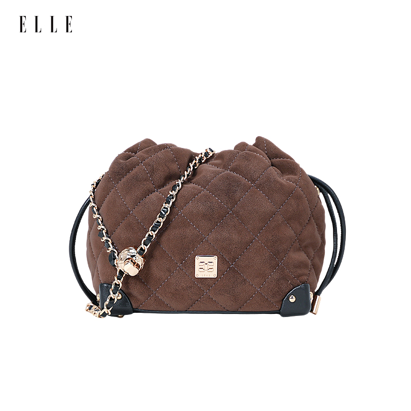 ELLE25新款明星版时尚菱格托特包设计师款同款手提包斜挎单肩女包