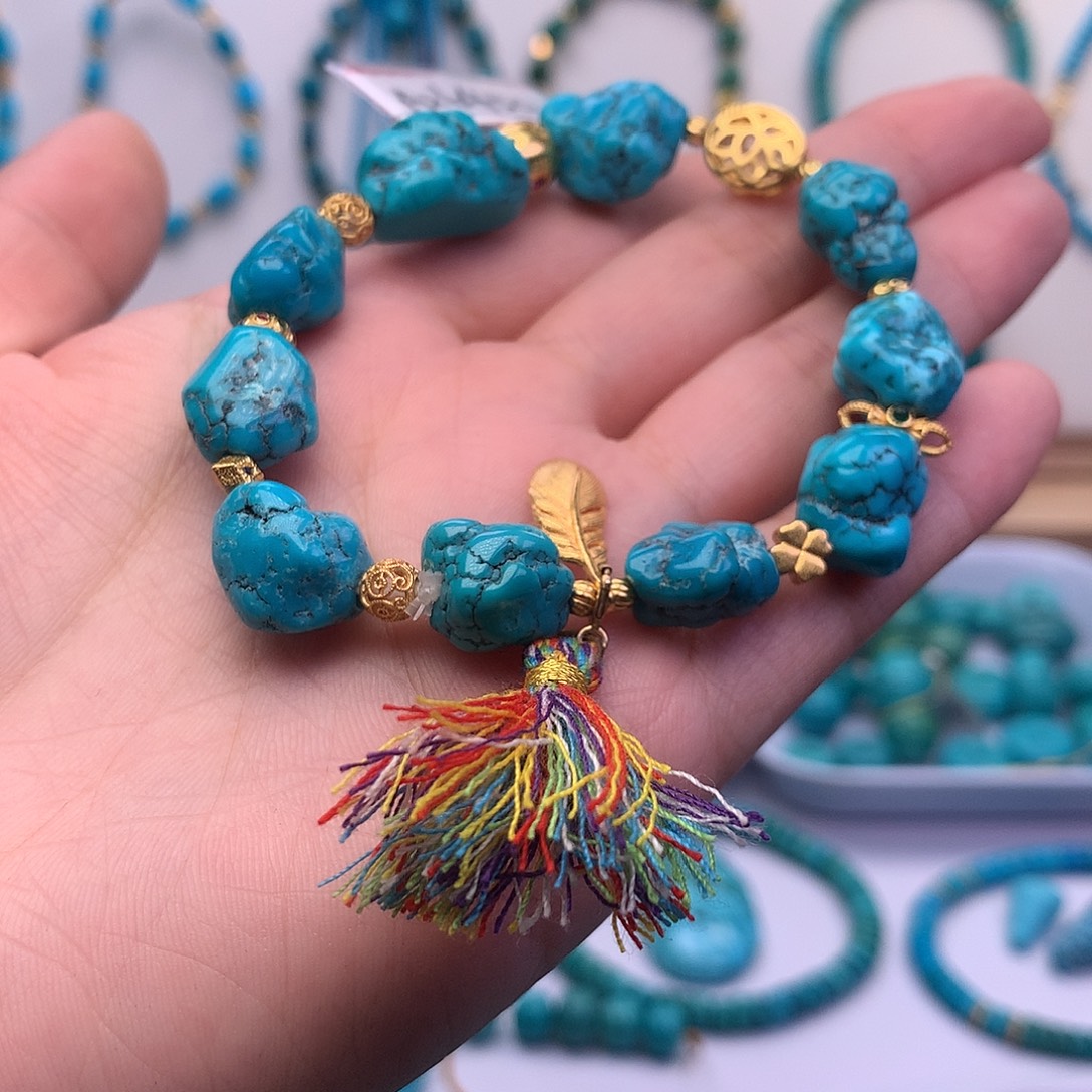 绿松石未镶嵌随行手串真好看