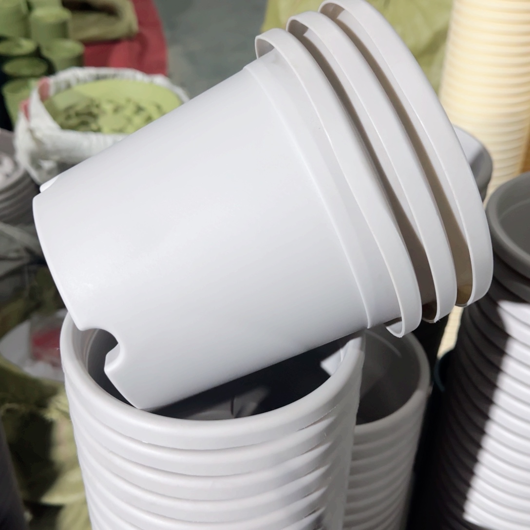 树脂四季盆2#无拖微瑕灰白13