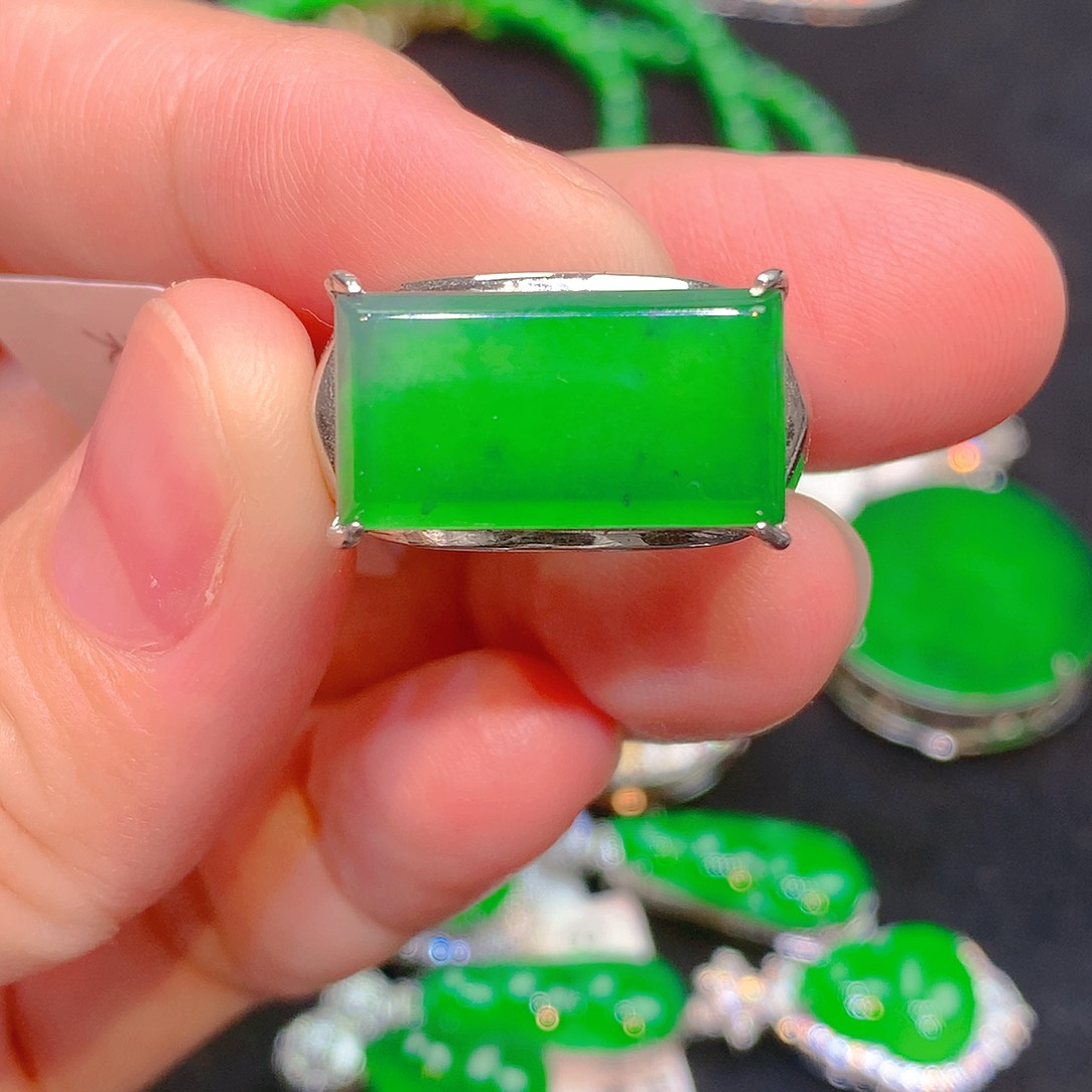 吊坠(不含链)银S925镶嵌翡翠翡翠