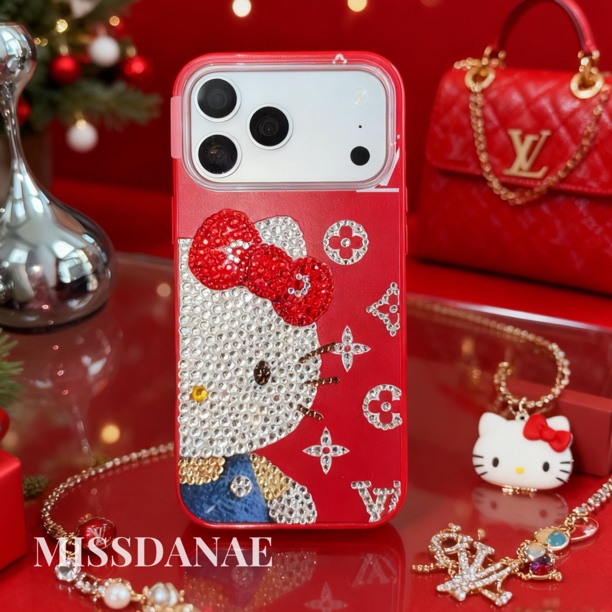 【新年红色KT钻壳】适用于苹果14 15 16 17pm手机壳