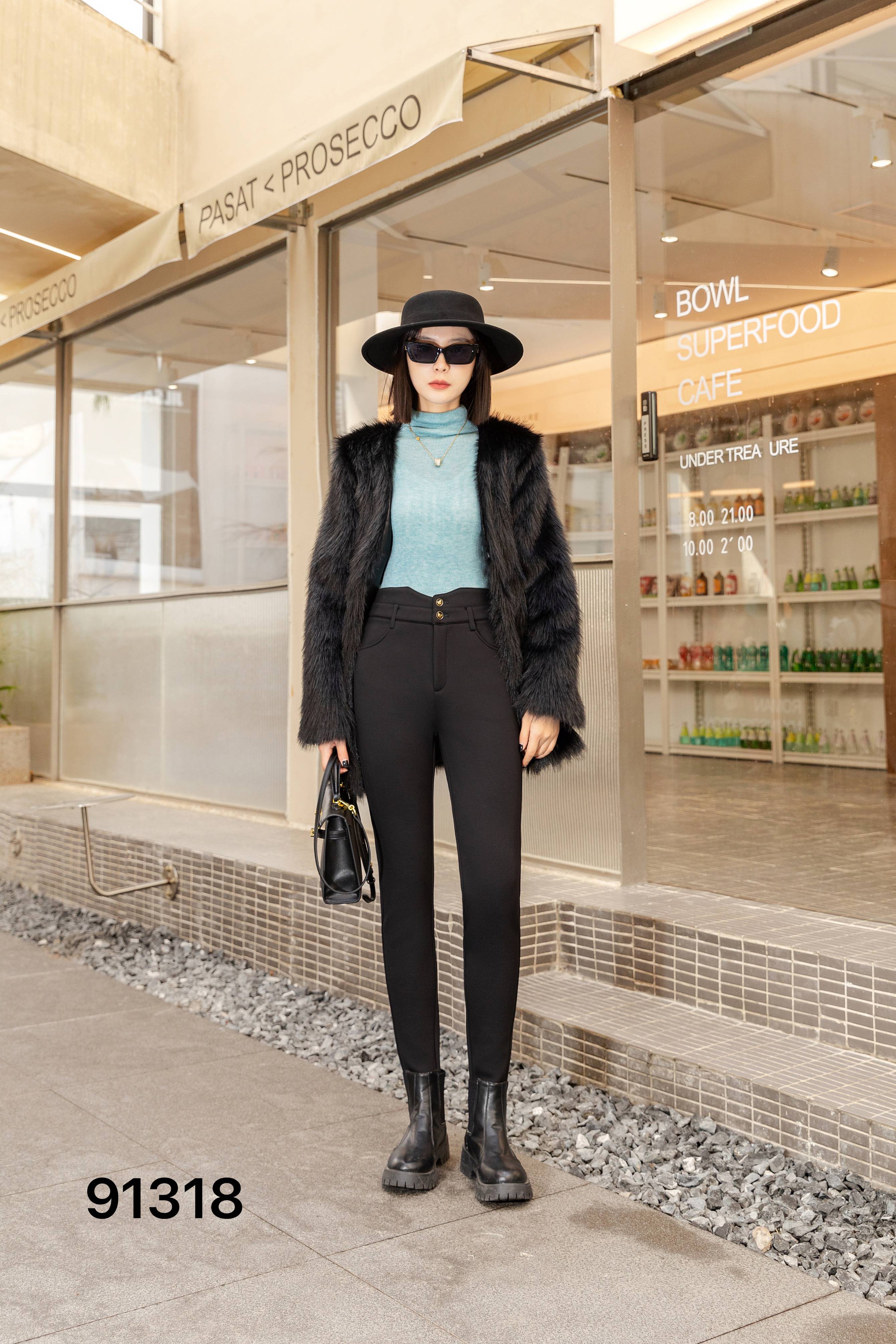 【YANGSHANG】秋冬收腹高腰修身加厚铅笔小脚裤 T21318