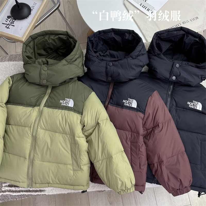 【一件过冬】儿童短款羽绒服男童连帽上衣女童拼色外套中大童秋冬