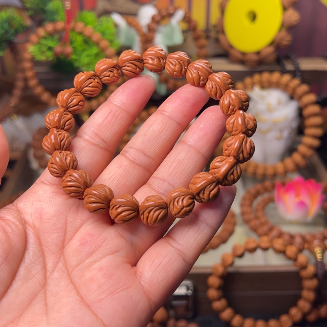 风***光桃核手串双脊龙手串12