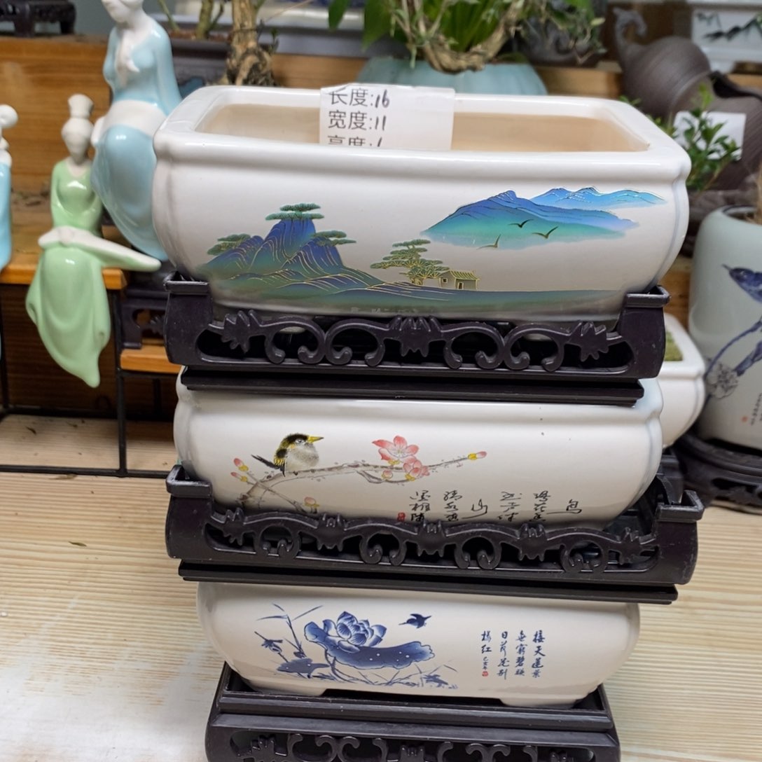 紫砂陶瓷艺术花盆陶瓷
