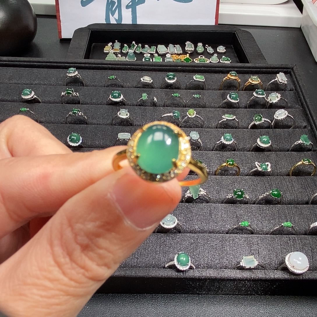 翡翠银S925镶嵌戒指