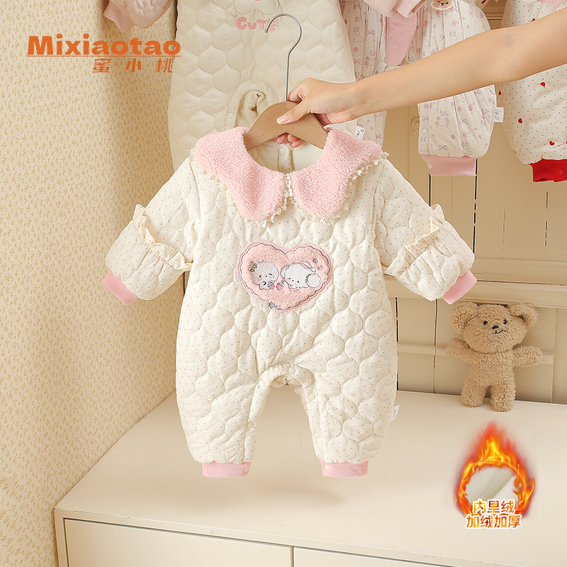 冬款好朋友新款加厚外出服幼儿宝宝哈衣新生儿衣服童装可爱长袖