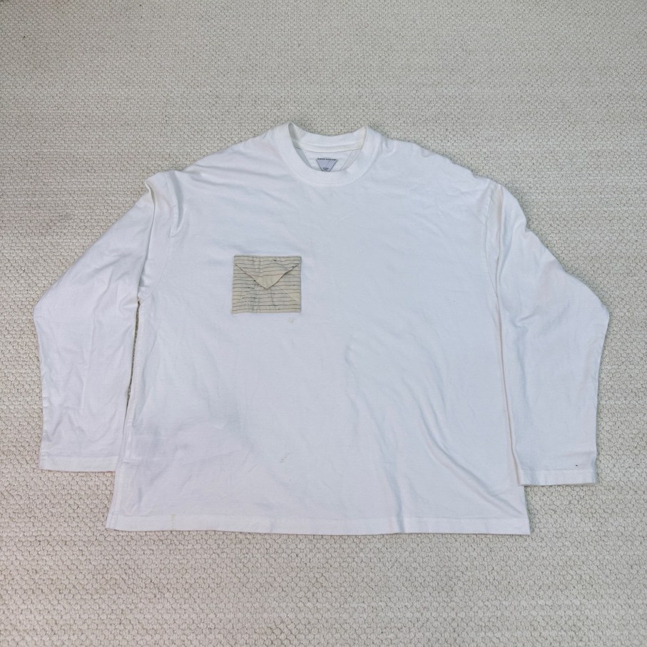 99新 BOTTEGA VENETA/葆蝶家 白色信封口袋卫衣 001926